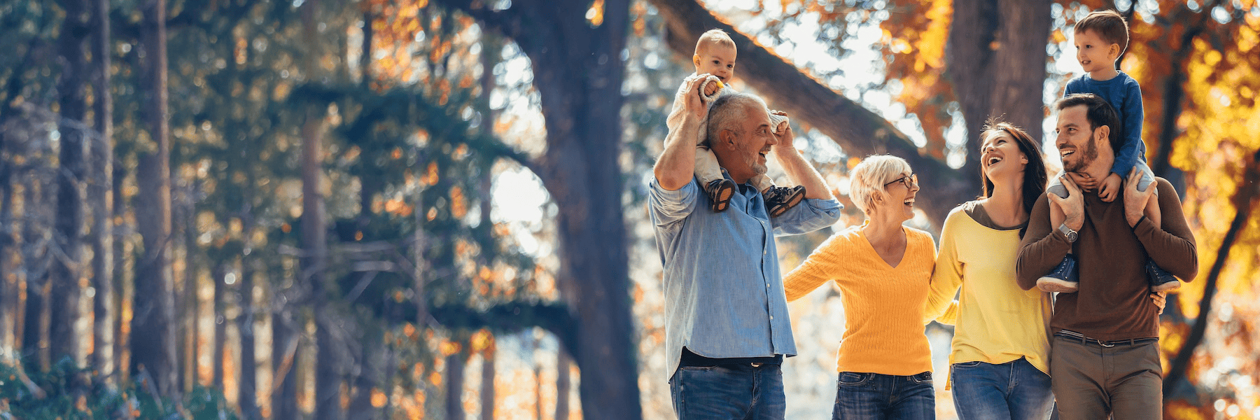 kalamazoo family walking in the woods