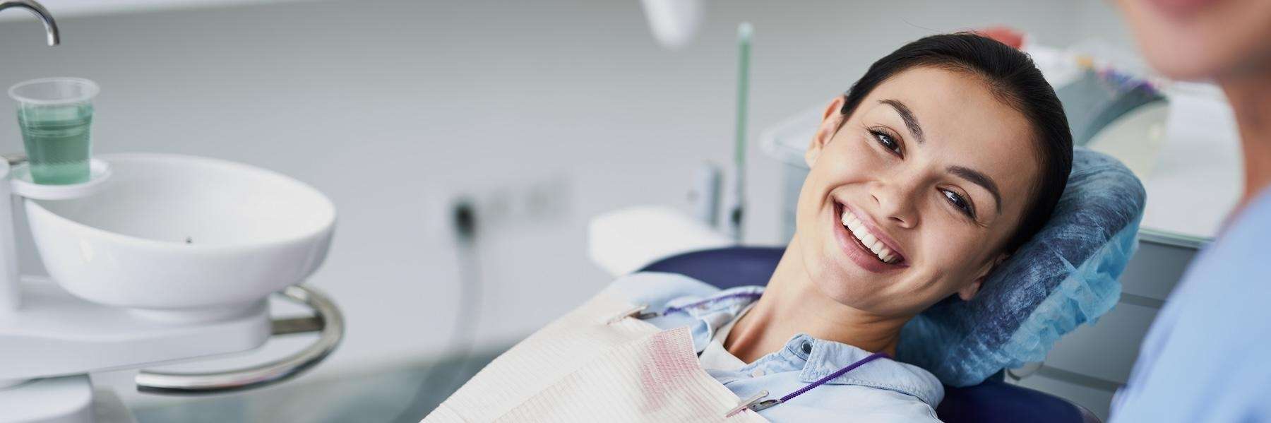 kalamazoo woman in dental chair