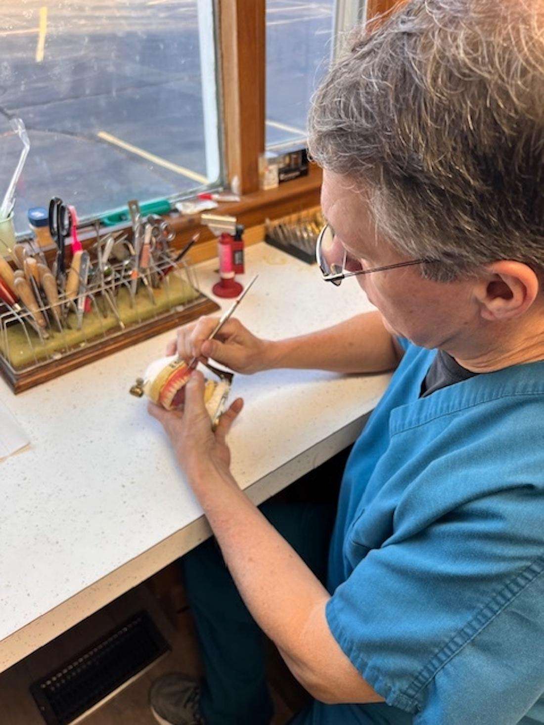 Dr. Mark Working on Dentures Dr. Mark Working on Dentures